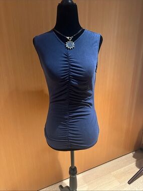 Veronica beard ruched sleeveless top.